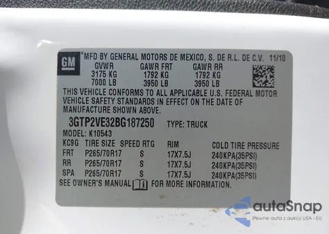 2011 GMC Sierra 1500 Sle из США, поврежденный, VIN 3GTP2VE32BG187250